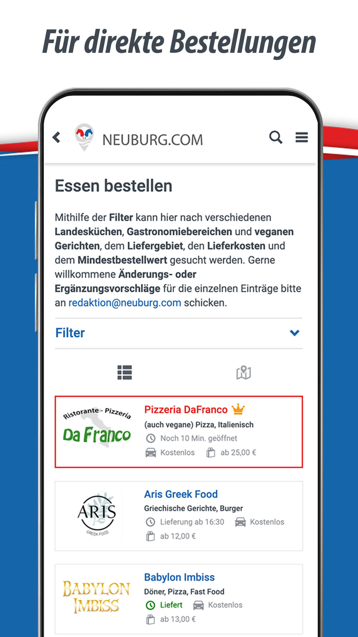 Essen bestellen mit der Angebots App