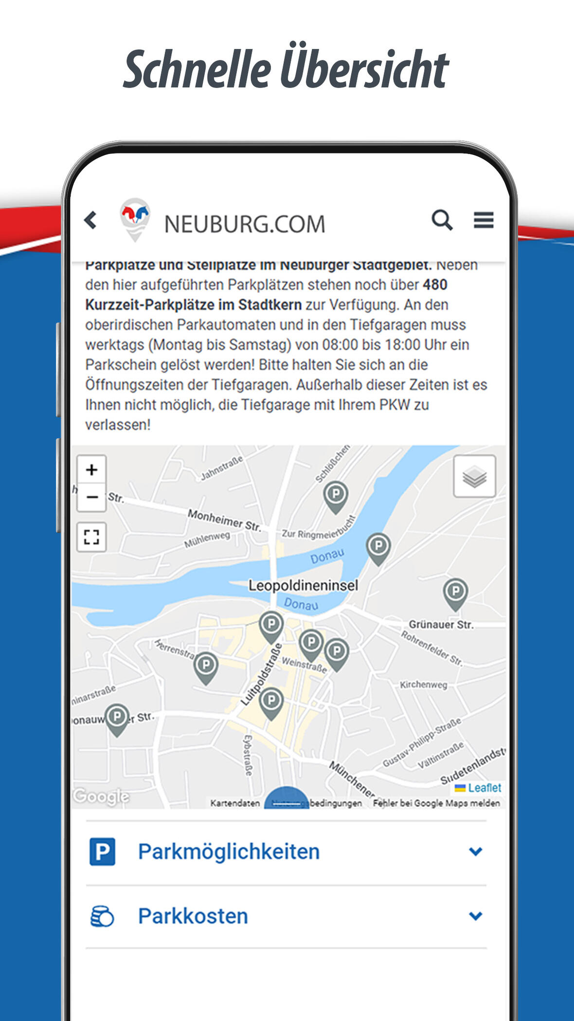 Parkplätze mit der Angebots App